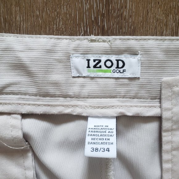 3/$30 IZOD Men’s Golf Pants light tan cream, athletic wear athleisure sz 38 x 34 - Picture 3 of 13